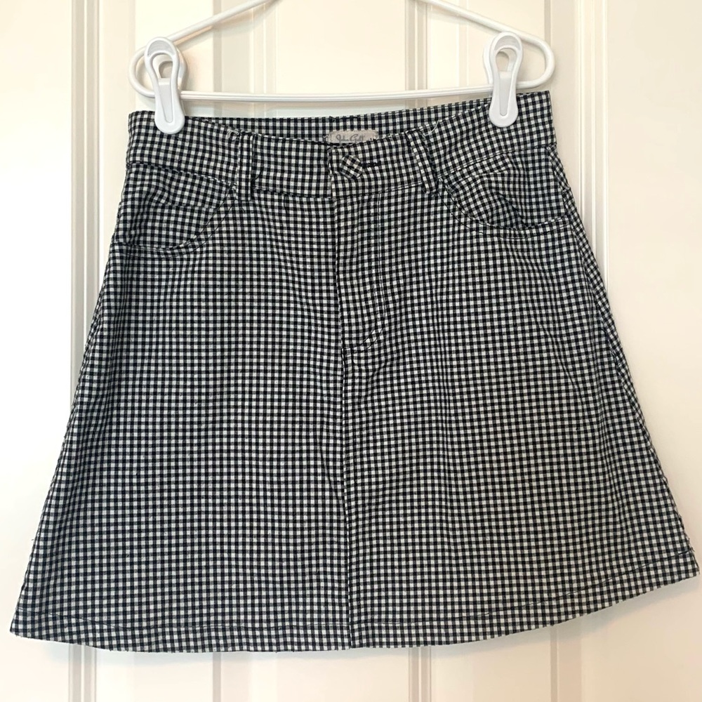 J GALT black and white checkered skirt